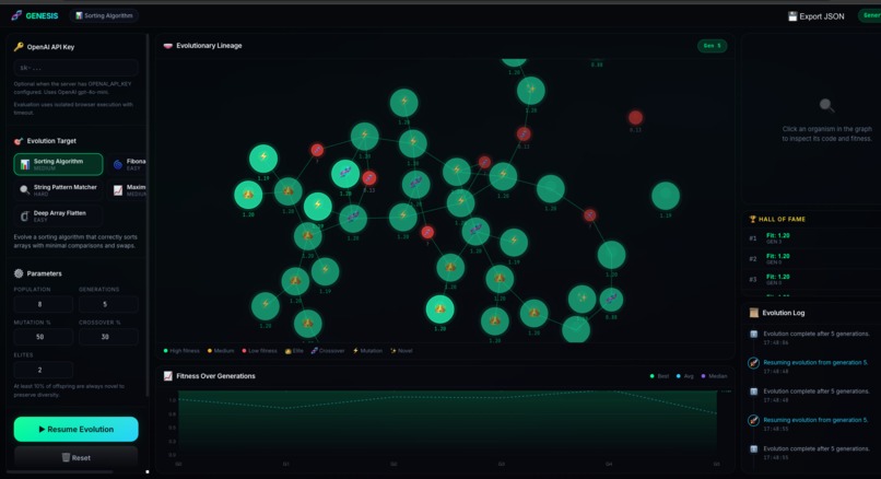 GENESIS — Darwinian Code Evolution Engine – screenshot 2