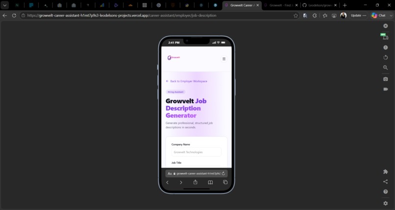 Growvelt Career Assistant – screenshot 1