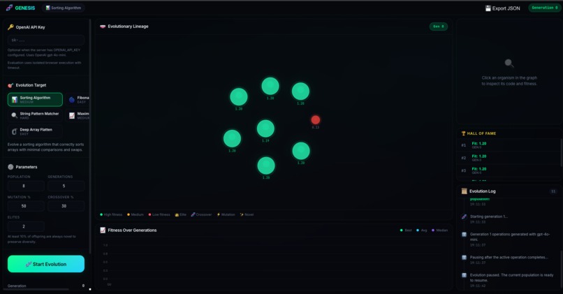 GENESIS — Darwinian Code Evolution Engine – screenshot 3