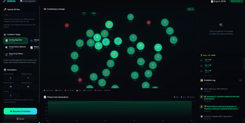 GENESIS — Darwinian Code Evolution Engine – screenshot 4