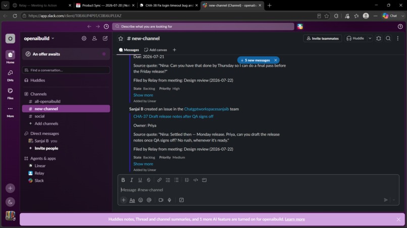 Relay — Meeting-to-Action Agent – screenshot 4