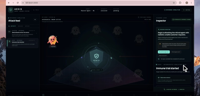 Aegis - An Immune System for AI Agents  – screenshot 3