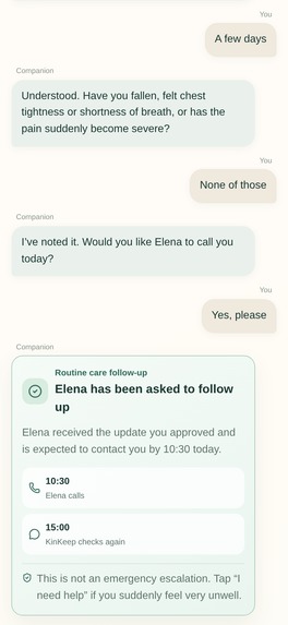 KinKeep — From Weak Signals to Coordinated Care – screenshot 6