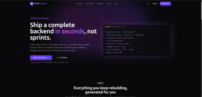 AI API Generator – screenshot 5