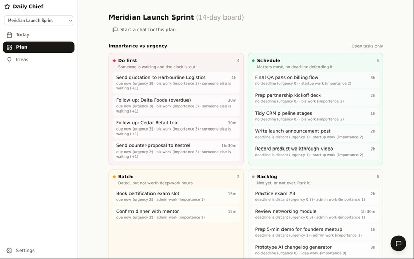 Daily Chief: the plan that survives reality – screenshot 4