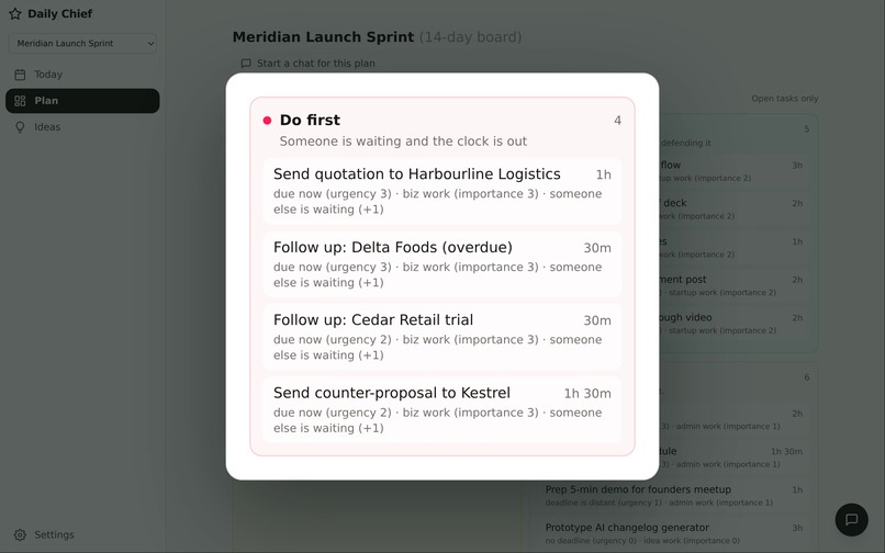 Daily Chief: the plan that survives reality – screenshot 5