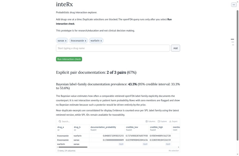 inteRx – screenshot 1