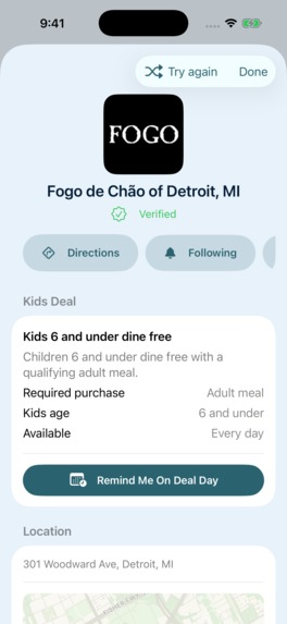 Kids Eat Free App – screenshot 2