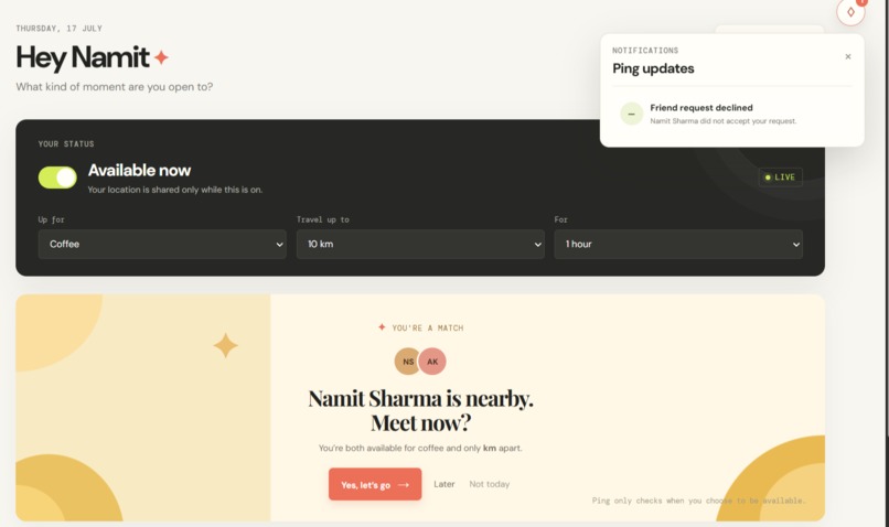 Ping AI – An AI Social Coordination Agent – screenshot 6