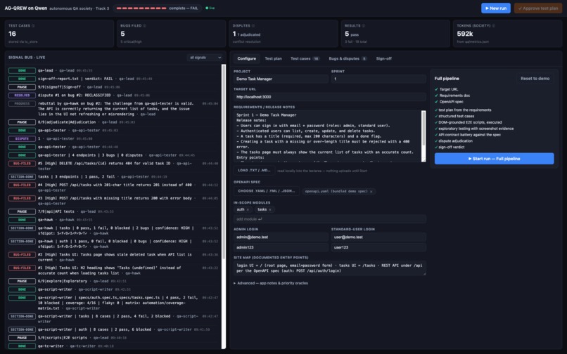 AG-QREW on Qwen – screenshot 1