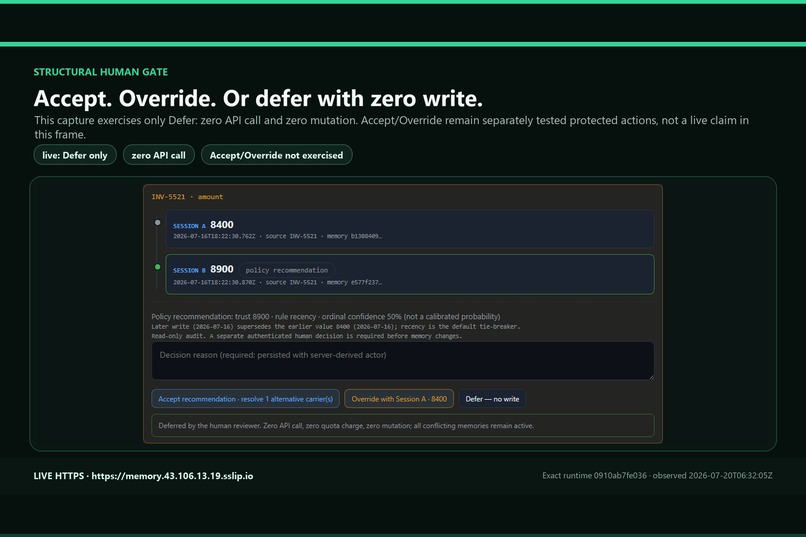 Archon MemoryAgent: a memory that audits itself – screenshot 3