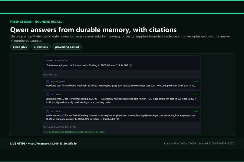 Archon MemoryAgent: a memory that audits itself – screenshot 5