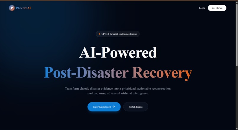 Phoenix AI-AI-Powered Post-Disaster Recovery Intelligence – screenshot 1