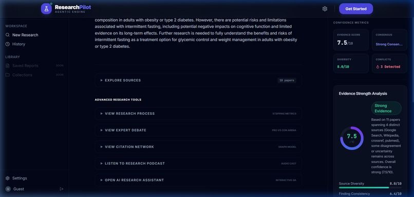 ResearchPilot: Multi-Agent Research Intelligence – screenshot 1