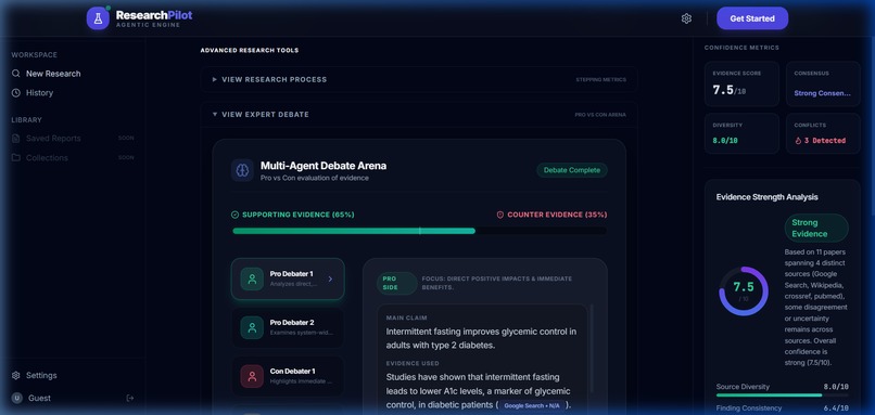 ResearchPilot: Multi-Agent Research Intelligence – screenshot 4