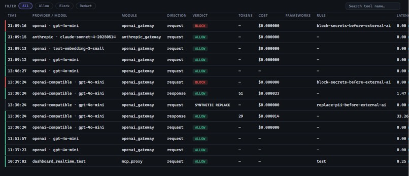AegisMCP — Agentic Traffic Firewall – screenshot 2