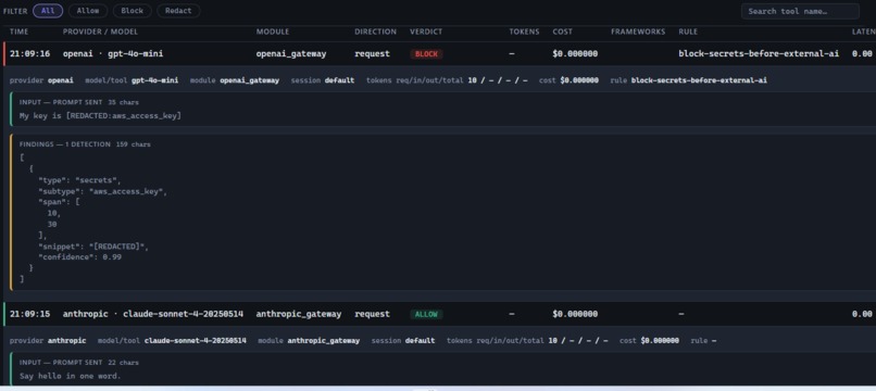 AegisMCP — Agentic Traffic Firewall – screenshot 3