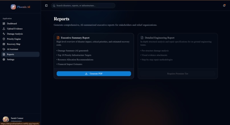 Phoenix AI-AI-Powered Post-Disaster Recovery Intelligence – screenshot 8