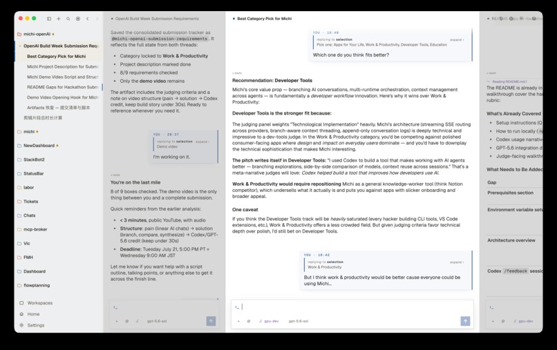 Michi - Branch-native workspace – screenshot 3