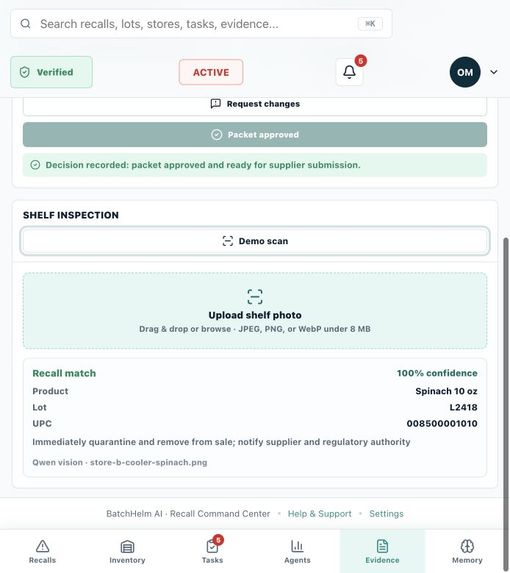 BatchHelm AI — Recall Command Center – screenshot 2