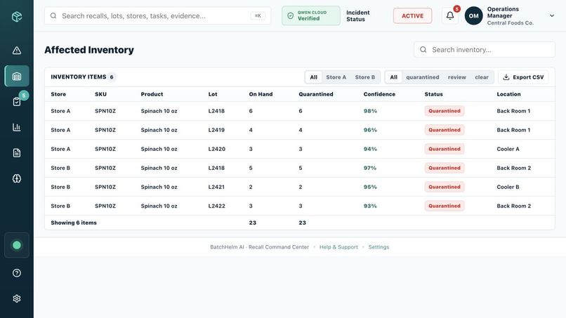 BatchHelm AI — Recall Command Center – screenshot 8