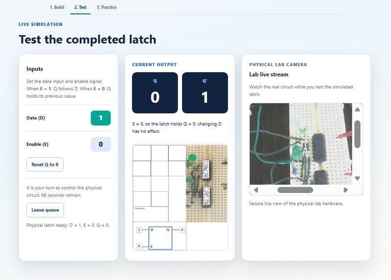 AI-Assisted Real-Time D-Latch Remote Lab – screenshot 10