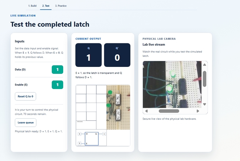 AI-Assisted Real-Time D-Latch Remote Lab – screenshot 11