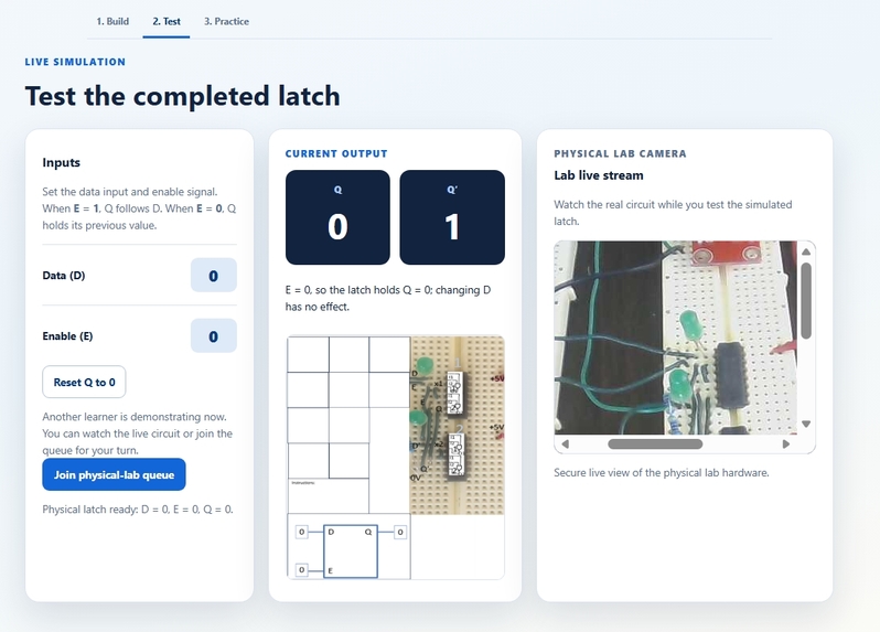 AI-Assisted Real-Time D-Latch Remote Lab – screenshot 5
