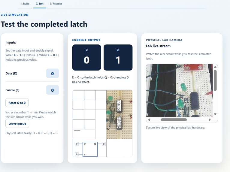 AI-Assisted Real-Time D-Latch Remote Lab – screenshot 7