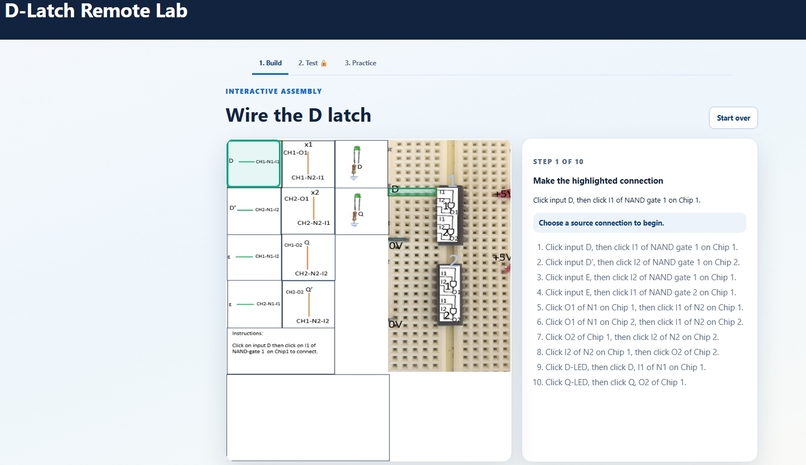 AI-Assisted Real-Time D-Latch Remote Lab – screenshot 1