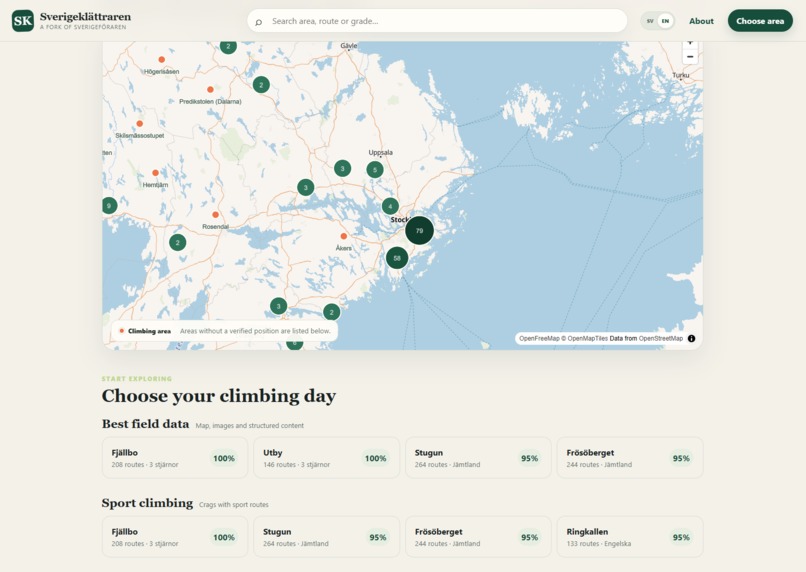 Swedish rock climbing topo revival – screenshot 5