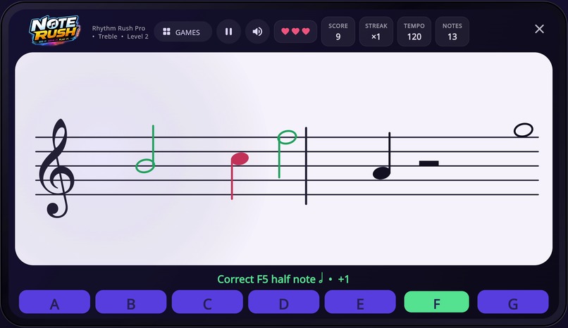 Note Rush — See It. Hear It. Play It. – screenshot 13