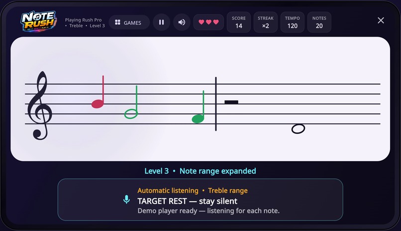 Note Rush — See It. Hear It. Play It. – screenshot 15