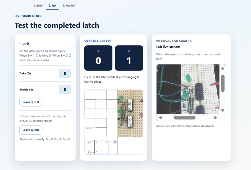AI-Assisted Real-Time D-Latch Remote Lab – screenshot 8