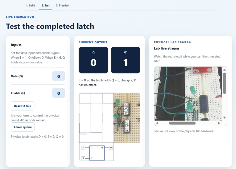 AI-Assisted Real-Time D-Latch Remote Lab – screenshot 9