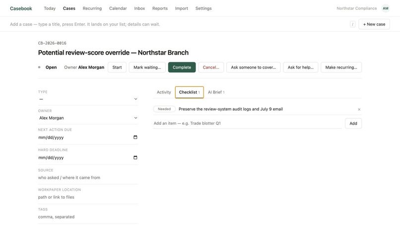 Casebook AI – screenshot 1