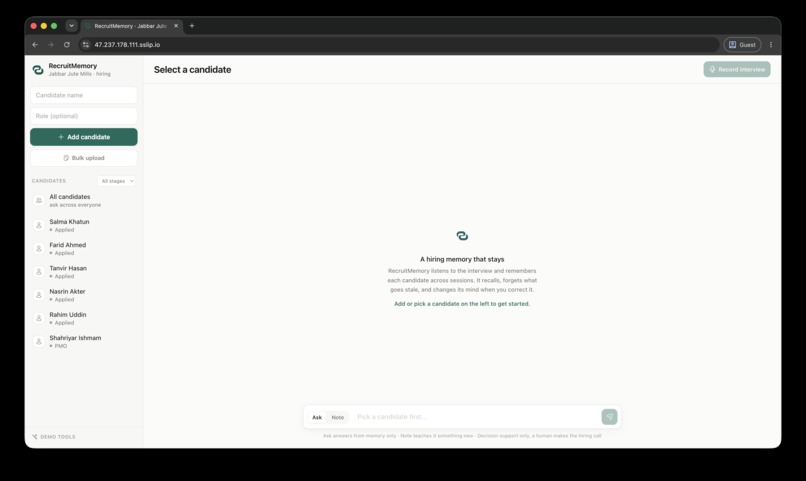 RecruitMemory – screenshot 2