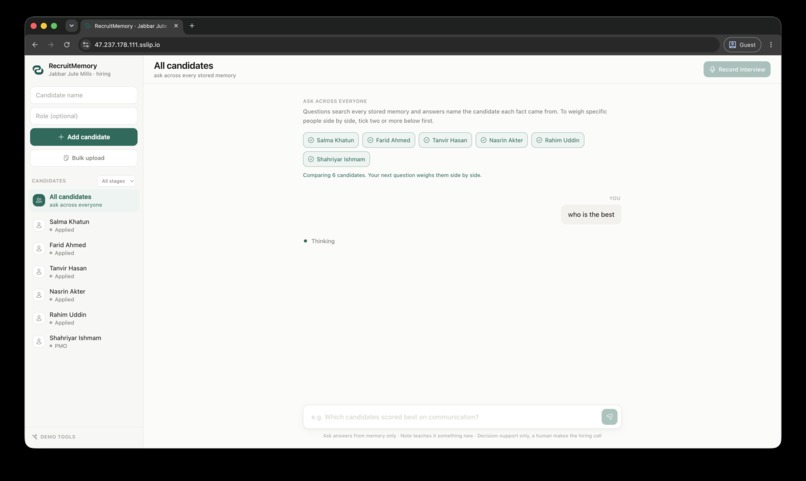 RecruitMemory – screenshot 3