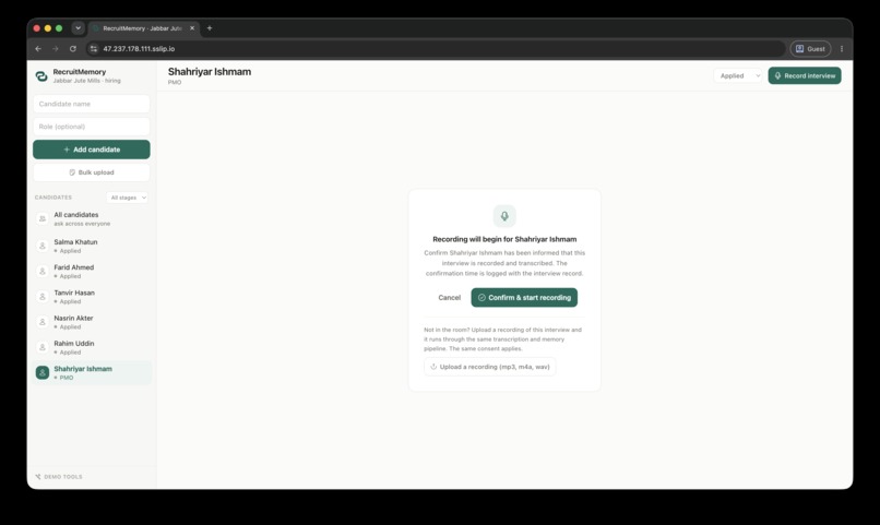 RecruitMemory – screenshot 4