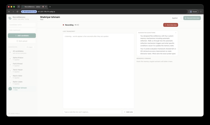 RecruitMemory – screenshot 5