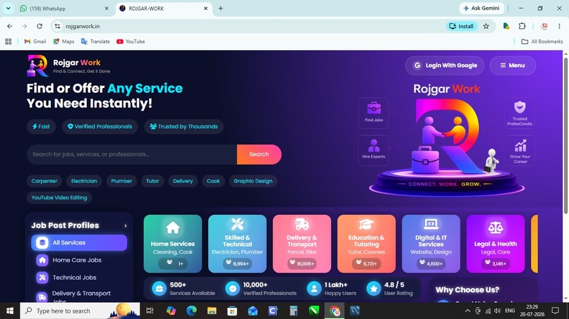 RojgarWork | India's Connected Opportunity Platform – screenshot 1