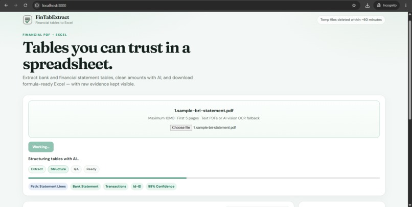 FinTabExtract – screenshot 1