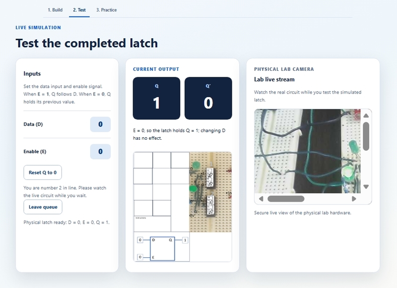 AI-Assisted Real-Time D-Latch Remote Lab – screenshot 6