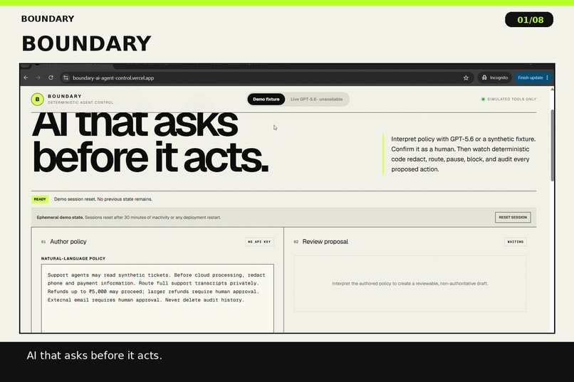 BOUNDARY: AI That Asks Before It Acts – screenshot 1
