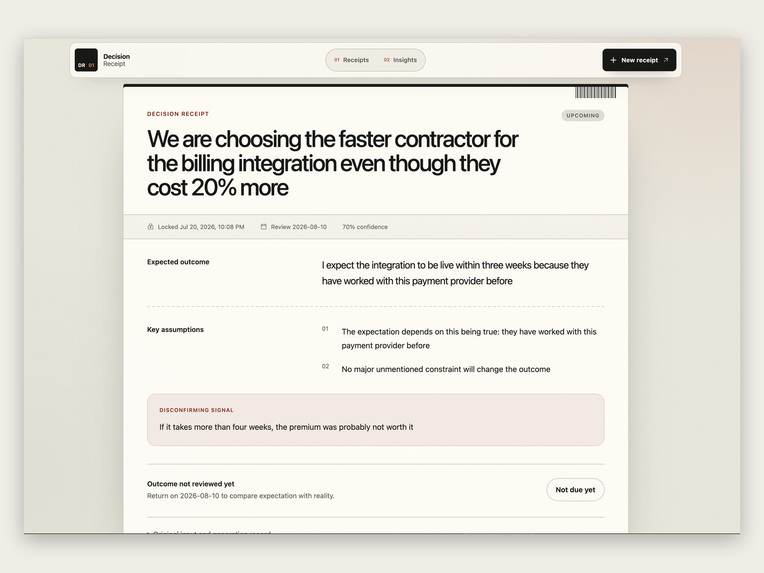 Decision Receipt – screenshot 4