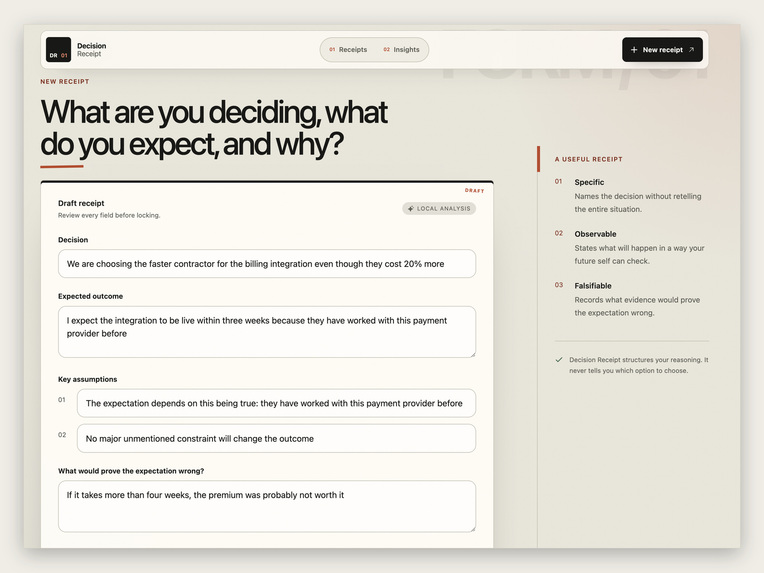 Decision Receipt – screenshot 3