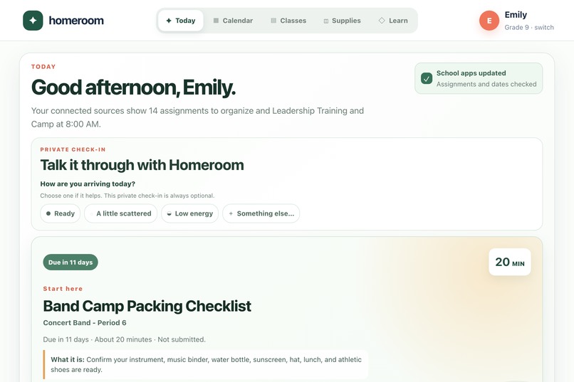 Homeroom – screenshot 1