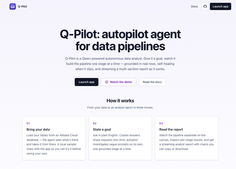 Q-Pilot: autopilot agent for data pipelines – screenshot 1
