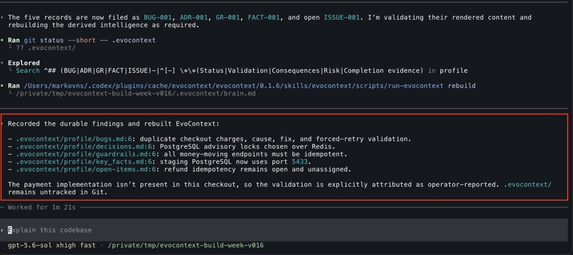 EvoContext — governance and continuity for autonomous agents – screenshot 1