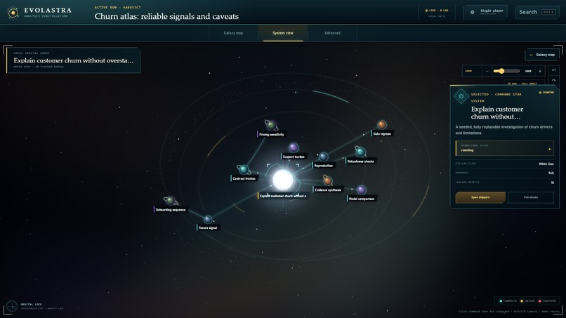 EvolAstra - Codex Agents visualized in a Space RTS – screenshot 2